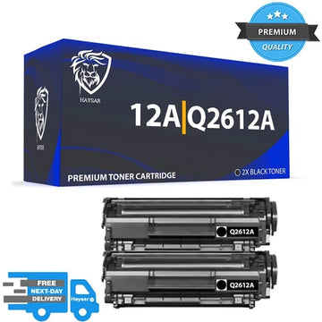 Twin Pack Compatible HP 12A Black Toner Cartridge Q2612A HP LaserJet 1010 1012