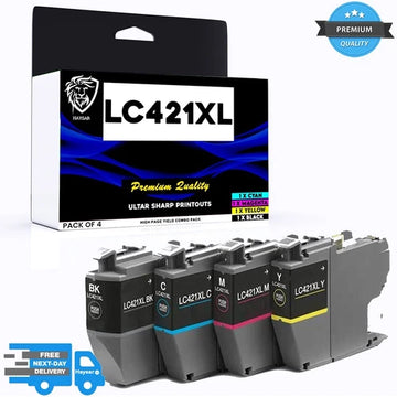 HAYSAR 4-Pack LC421XL High Yield Brother Printers Replacement Ink Cartridges