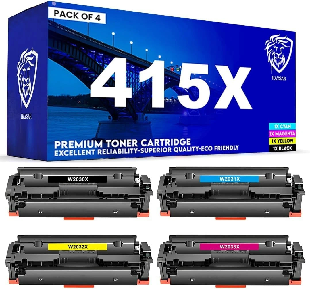 Compatible Replacement for HP 415X Toner 4-Pack (C/M/Y/K) For HP Color LaserJet Pro M454dw / M454dn / M479 / M480