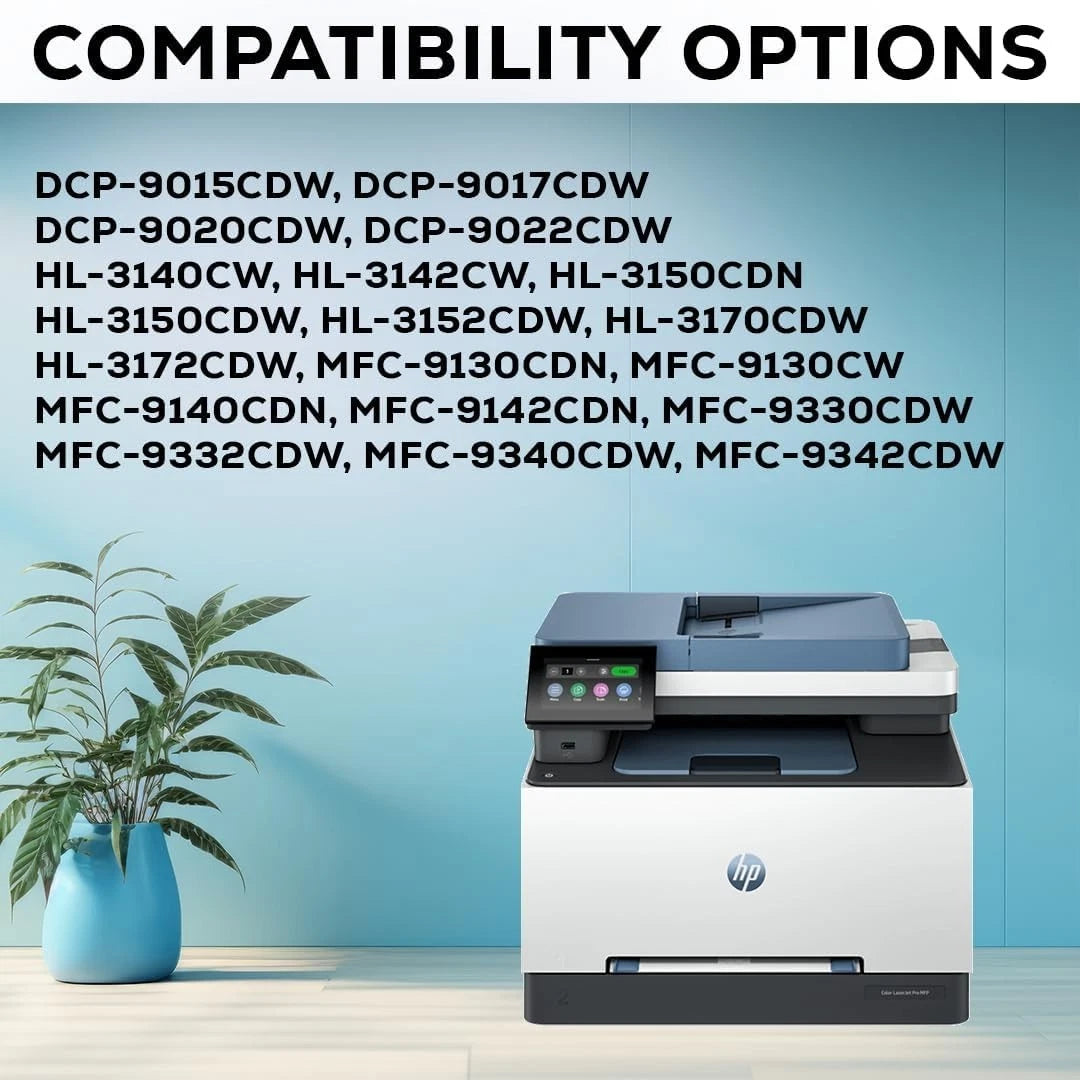 Compatible Brother TN241 / TN245 Toner 5-Pack (2 Black + CMY) | For HL-3170CDW, DCP-9020CDW