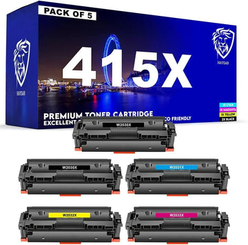 Compatible HP 415X Toner 5-Pack (2 Black, Cyan, Magenta, Yellow) For HP Color LaserJet Pro M454dw / M454dn / M479 / M480 Printers
