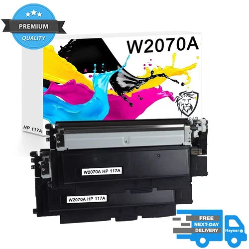 Twin Pack HP 117A Black Toner Cartridge W2070A HP Colour Laser 150a 150nw 179fnw