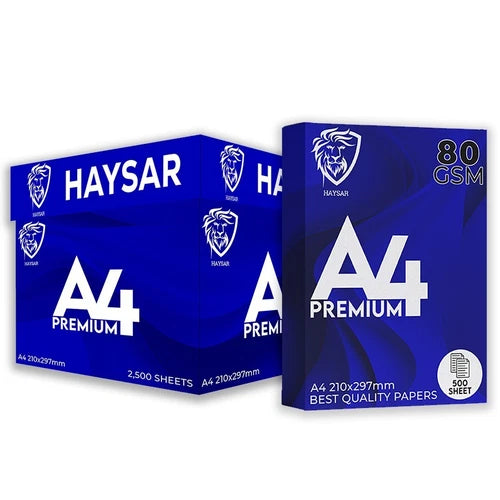 Pack of 5 REAMS of 500 sheets White A4 Copier Printing Paper 80gsm 2500 Sheets