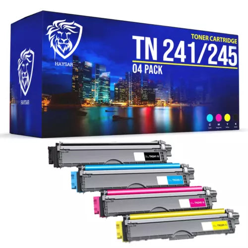 NEW Brother Printers TN-241 TN-245 Replacement Toner Cartridges 4-Pack Black CMY