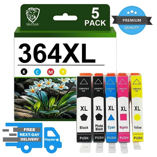 Compatible 5Pack HP 364XL 364 Ink Cartridge For HP 5510 5520 5522 5524 6510 6520