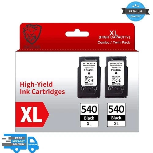 Twin Pack Canon Pixma PG-540XL Black Ink Cartridge PG540 TS5150 MG3650s MG4250