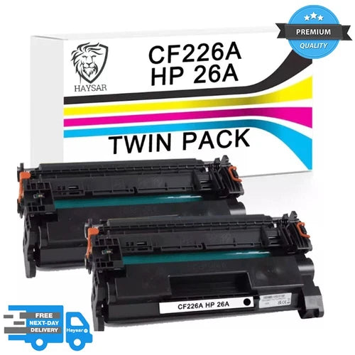 Twin Pack Compatible HP 26A Black 2x Toner CF226A LaserJet Pro M402dn MFP M426dn