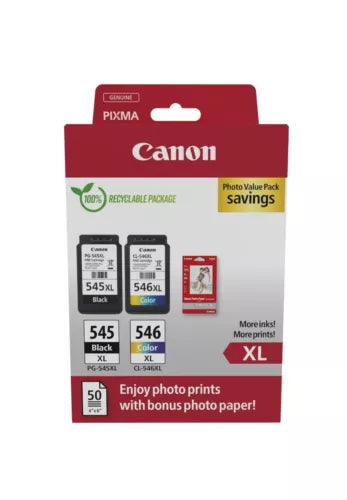 Canon PG-545XL PG-546XL High Capacity Black &Tri-Colour Ink Multipack