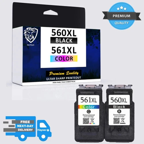 Compatible Canon PG-560XL CL-561XL High Capacity Combo Pack Ink Cartridges