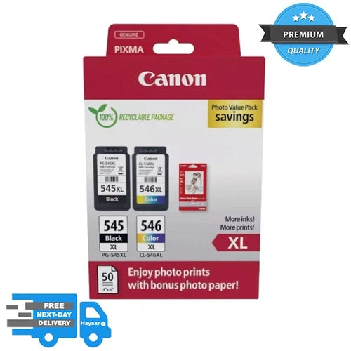 Canon PG-545XL PG-546XL High Capacity Black &Tri-Colour Ink Multipack