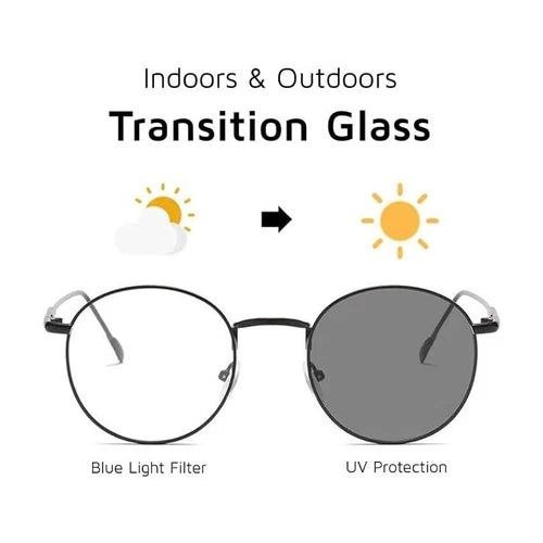 Ergonomic Unisex UV & Anti Blue Light Filter 2-in-1 Transition Reading Glasses