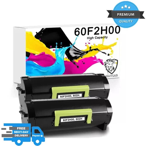 Twin Pack Compatible Lexmark 602H LTCMX510 2x Black Toner 60F2H00 MX310 MX410