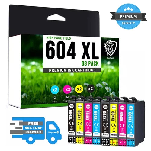 HAYSAR 604XL 8 Pack High Yield Epson Printer 604 XL Replacement Ink Cartridge